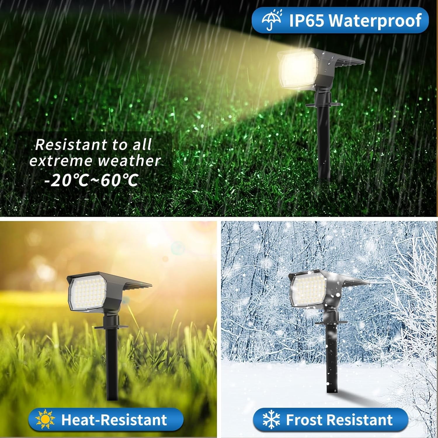 Solar Lights Outdoor, 12 pack 46 LEDs, 3 Modes Auto On/Off, IP65 Waterproof Solar SpotLights for Pathway, Yard, Garden, Walkway - Warm White