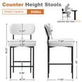 thumbnail image 4 of Hommpa Bar Stools Set of 2 with Back & Footrest 26" Counter Height Barstools Boucle Bar Chairs Modern Pub Chairs White Plush for Kitchen Island Bistro Coffee Shop Mid Back, 4 of 13
