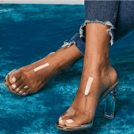 

Women‘s Chunky Heeled Sandals Open Toe Transparent Square Toe High Heels Women‘s Fashion Footwear