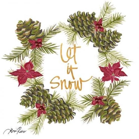 Pine Cone Christmas Wreath II Canvas Art - Gina Ritter(24X24)