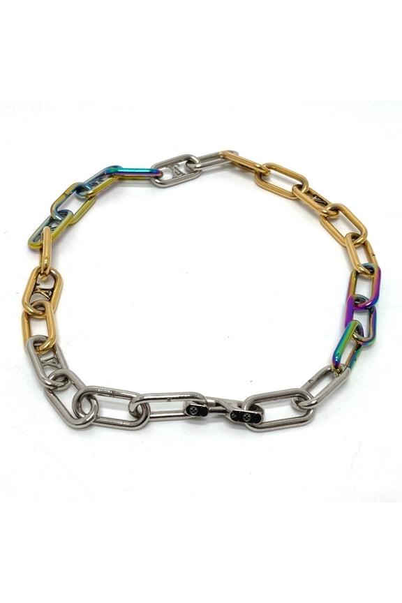 Pre-Owned LOUIS VUITTON M80177 Collier Signature Chain Necklace in Metal, Men's,... (Fair)