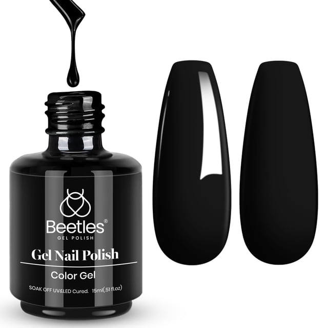 Esmalte de uñas en gel Beetles Audrey Black Color 15 ml Soak Off