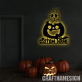 thumbnail image 3 of Craftnamesign Ghost Pumpkin Metal Wall Art with LED Light, Happy Halloween Sign Home Decor, 3 of 5