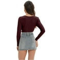 thumbnail image 2 of Women's Shirts Long Sleeve Casual Fall Top Button Ribbed Knit Basic Blouses, 2 of 6