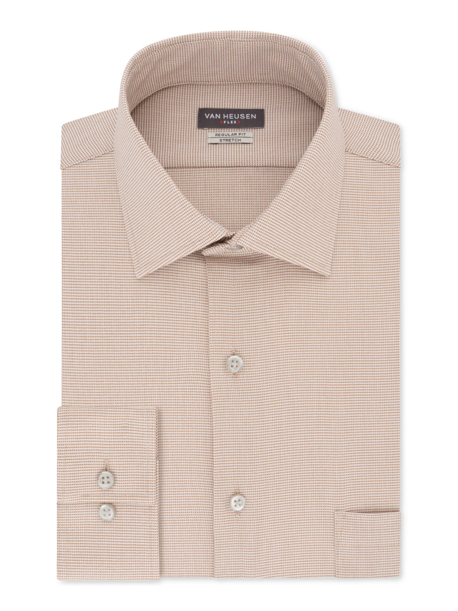 VAN HEUSEN Mens Beige Houndstooth 