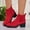 Red, variant on Ankle Boots for Women Low Heel Pointed Toe Arch Support Boots Side Zipper Vintage Faux Leather Damping Shoes Flat Heel Casual Walking Short Booties