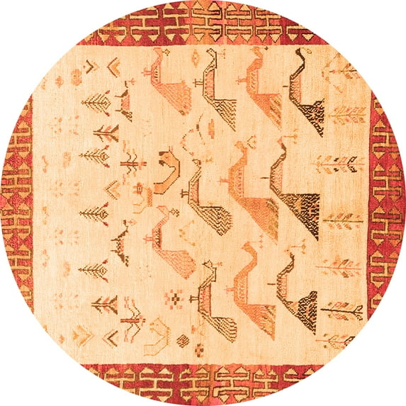 Ahgly Company Indoor Round Persian Orange Traditional Area Rugs, 8' Round