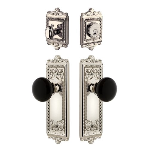 Grandeur 853548 Windsor Solid Brass Rose Single Cylinder Keyed Entry Deadbolt And Knobset
