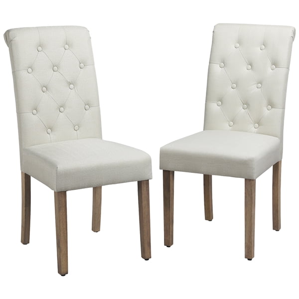 Yaheetech Classic Fabric Upholstered, High Weight Limit Dining Chairs