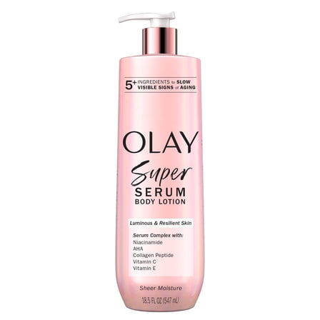 Olay Super Serum Body Lotion, 18.5 fl oz, Moisturizing Body Lotion for Dry Skin with Super Serum Complex to Slow Visible Signs of Aging