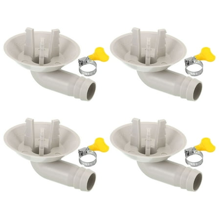 Uxcell 25mm Air Conditioner Drain Hose Connector, 4 Pcs Universal Drain Connector with Clamp, White Style 4