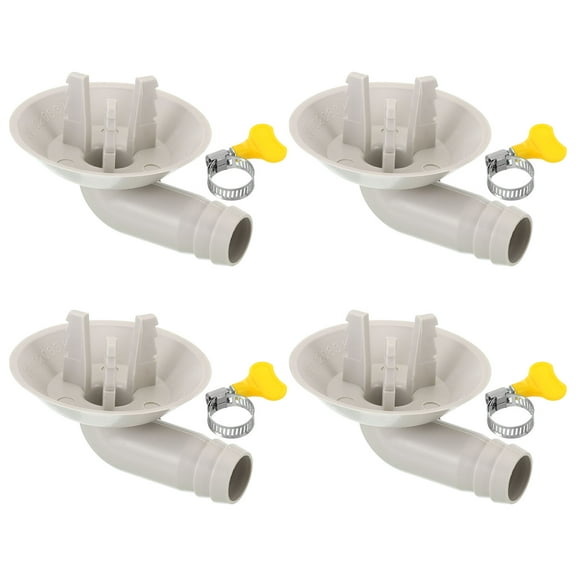 Uxcell 25mm Air Conditioner Drain Hose Connector, 4 Pcs Universal Drain Connector with Clamp, White Style 4