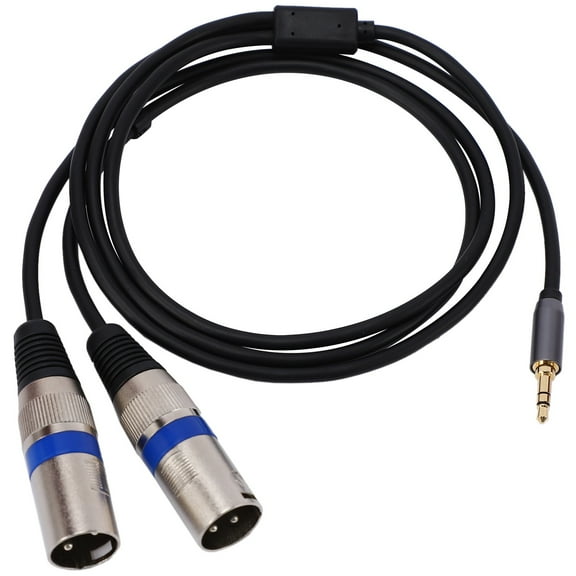 1 * 3.5 mm stereo to dual male XLR splitter cable-Black