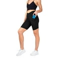 thumbnail image 3 of INERZIA 2 Pack High Waist Crossover Biker Shorts for Women Flattering Cross Waist V Waist Yoga Shorts Black and Navy X-Large, 3 of 5