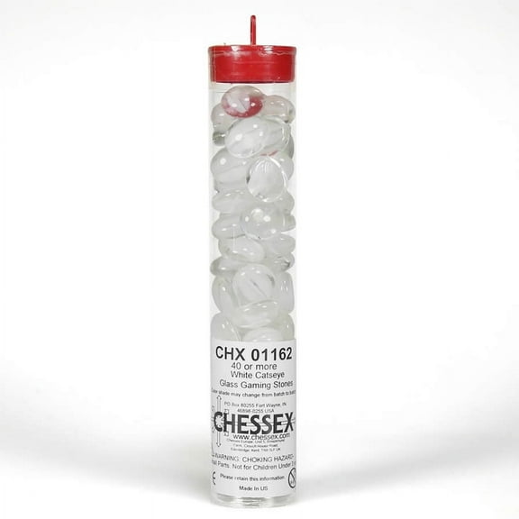 White Catseye Gaming Stones 12 - 14mm (40 or More) Chessex