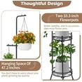 thumbnail image 5 of Plant Stand Adjustable 2-Tier 72" Metal Shelf -Tall Indoor/Outdoor Plant Rack with Hangers for 4 Potted Flowers, Corner Shelf for Living Room & Patio (White), 5 of 7
