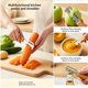 thumbnail image 5 of Pelador y rallador multifuncional con cuchillas de acero inoxidable, mango ergonómico, apto para lavavajillas, versátil para pelar, rallar y extraer cáscara en la cocina., 5 of 9