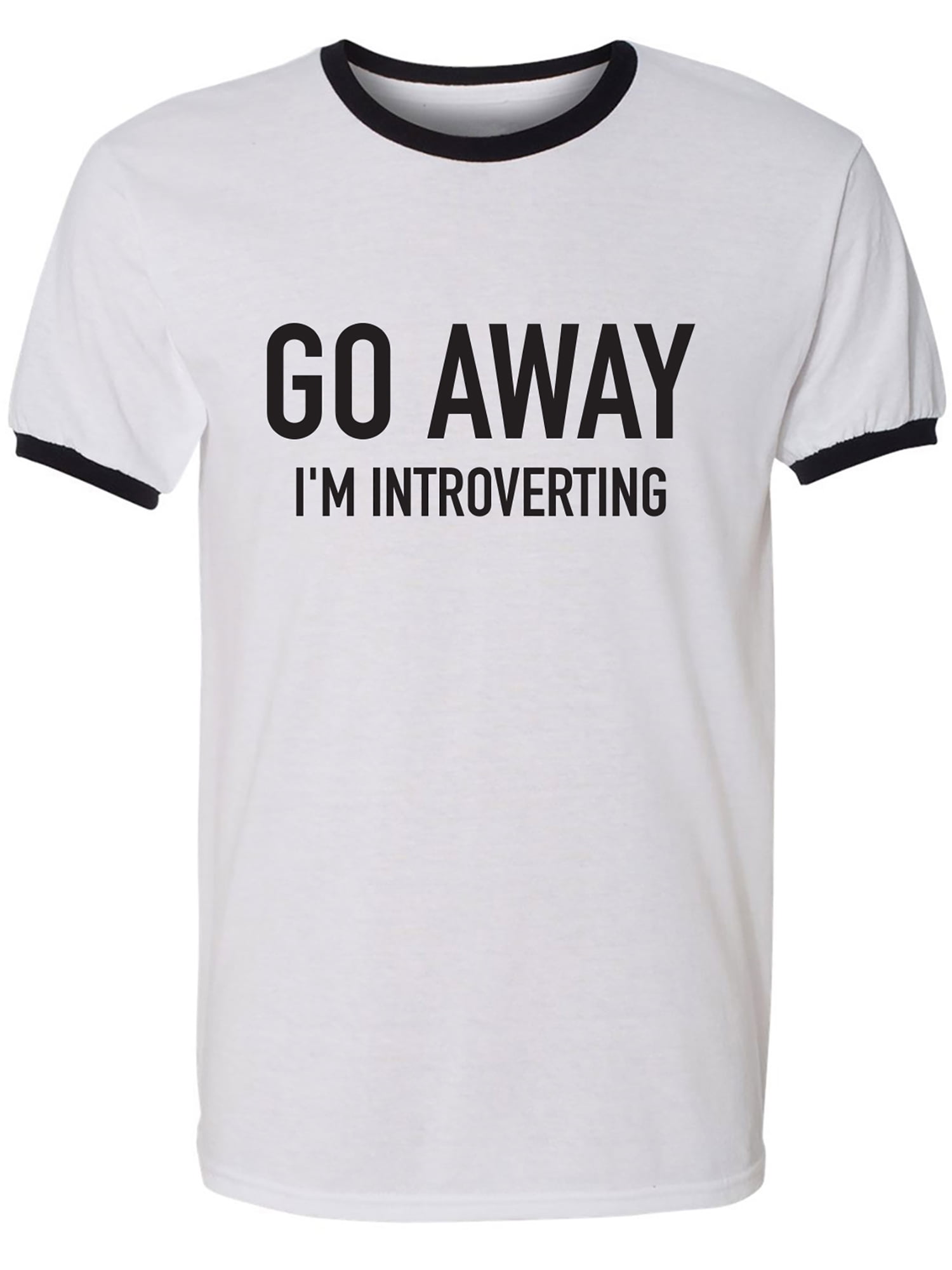 Go Away I'm Introverting Adult Short Sleeve Ringer Tshirt