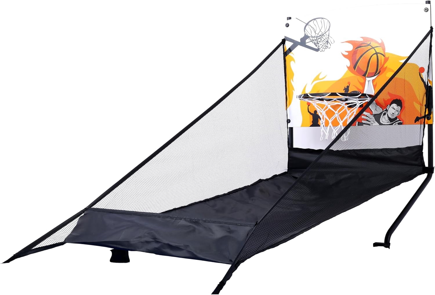 43“ Upgrade 5-in-1 Multi-Game Table - Billiards, Push Hockey, Foosball, Ping Pong, and Basketball black/red