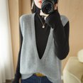 Autumn And Winter Knitted Pullover Vest Loose Big VNeck Fashion All