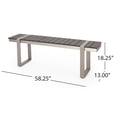 thumbnail image 5 of Noble House Chaves Outdoor Aluminum Dining Bench, Gray, Silver, 5 of 6