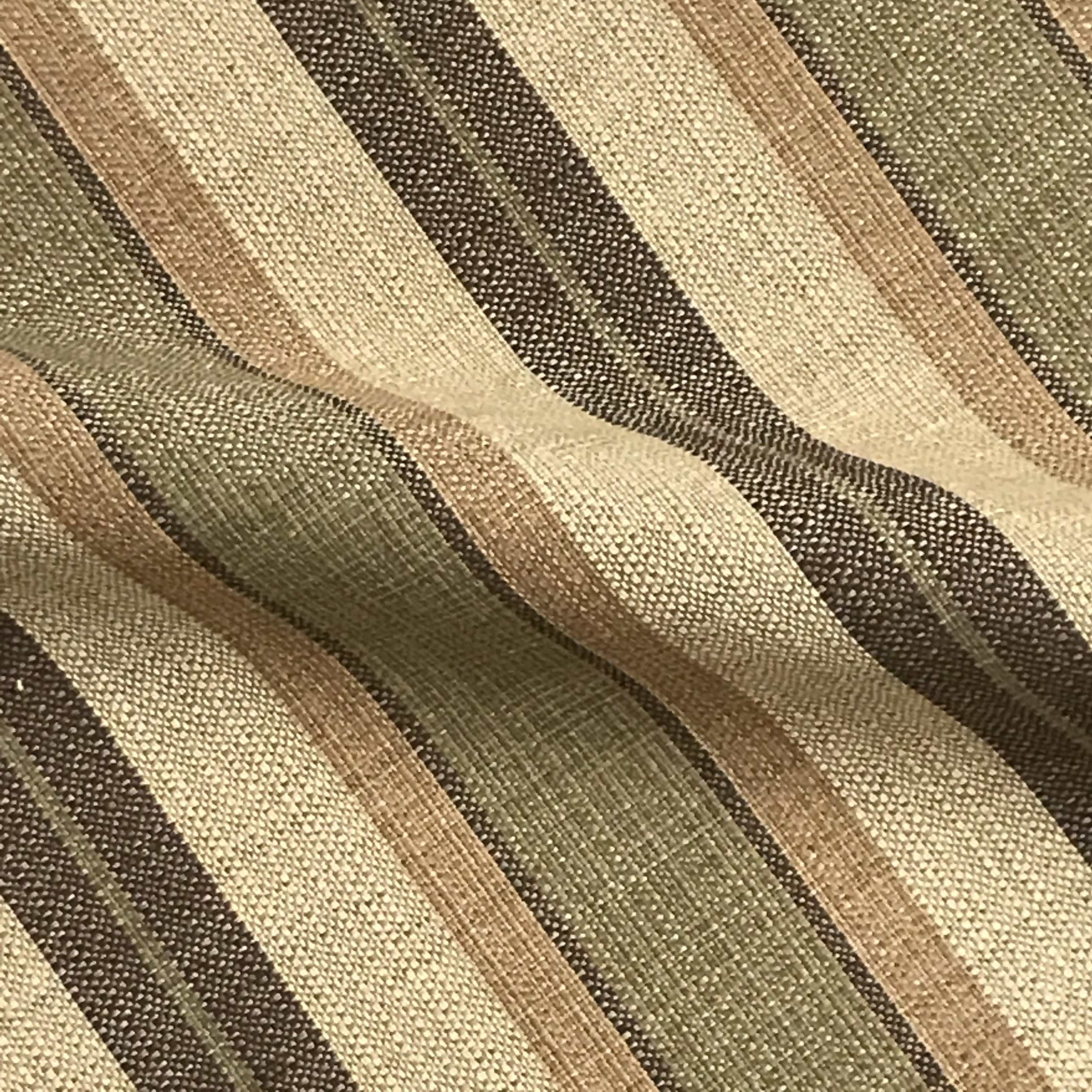 Farmhouse Rustic Brown Stripe Woven Upholstery Fabric - 54