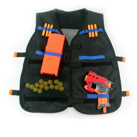 Jeobest New Adjustable Tactical Vest Kids Toy Gun Clip Jacket Foam Bullet Holder For Nerf N-strike (Best Bullet Proof Vest For Police)