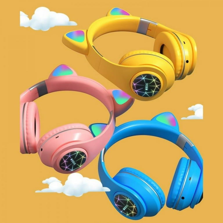 Bluetooth 5.0 Headphones Wireless Cat Ear Headphones Over Ear