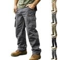 thumbnail image 4 of Chiccall Mens Cotton Cargo Pants Plus Size Outdoor Hiking Pant Multiple Pockets Baggy Straight Leg Work Pants, 4 of 4