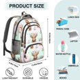 thumbnail image 5 of Highland Cow and Flower Print Backpack for School, Cute School Bag with Adjustable Shoulder Straps and Padded Back, 16.9"x12.6"x5.9", 5 of 5
