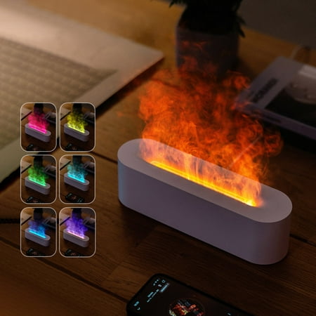 

2024 Desktop Colorful Flame Aroma Diffuser & USB Humidifier For Home & Hotel