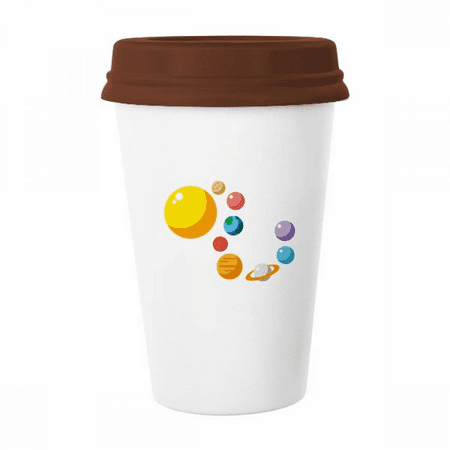 

Planetary Bodies Solar System Mug Coffee Drinking Glass Pottery Cerac Cup Lid