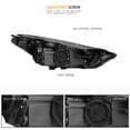 thumbnail image 4 of Fit for 2019 2020 2021 Hyundai Tucson Headlight Halogen Black Housing Driver LH, 4 of 8