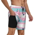 thumbnail image 2 of Balery Flamingo1 Bañador para hombre, shorts de playa de secado rápido con entrepierna y forro de compresión-Small, 2 of 6