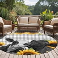 thumbnail image 4 of Round Rug 5Ft Washable Non-Slip, Sunflower Cows Circle Area Rugs for Living Room Bedroom, Farmhouse Floral Watercolor Botanical Plaid Indoor Floor Mats Carpet Runner for Home Decor Aesthetic, 4 of 8