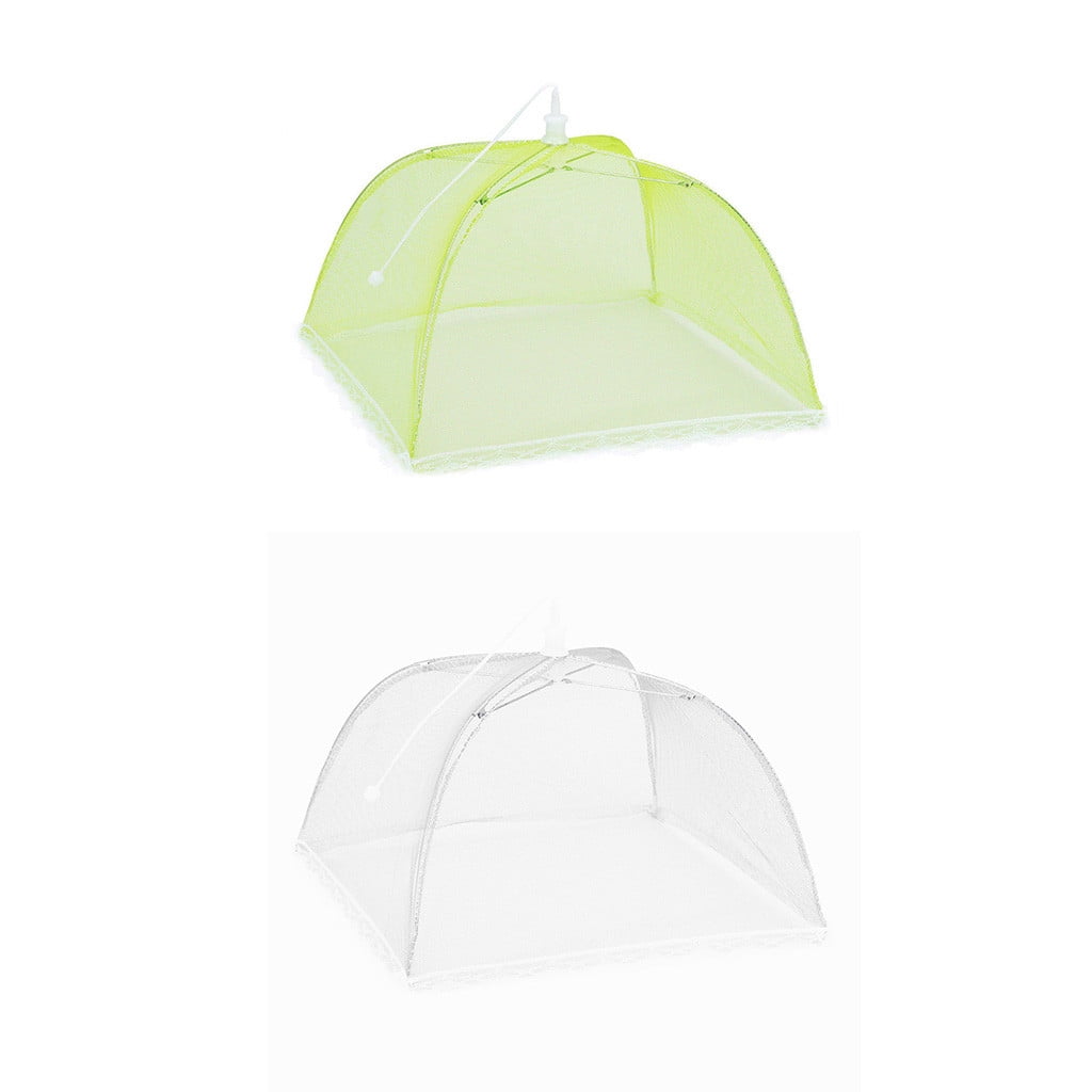 Hhsfuzhuangggg 2 Large -Up Mesh Screen Food Cover Tent Dome Net Umbrella Picnic Coffee Stack Glass Divided Meal Prep Containers Breading Shaker Contai