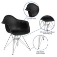 thumbnail image 2 of Alonza Series Black Plastic Chair with Chrome Base, 2 of 9