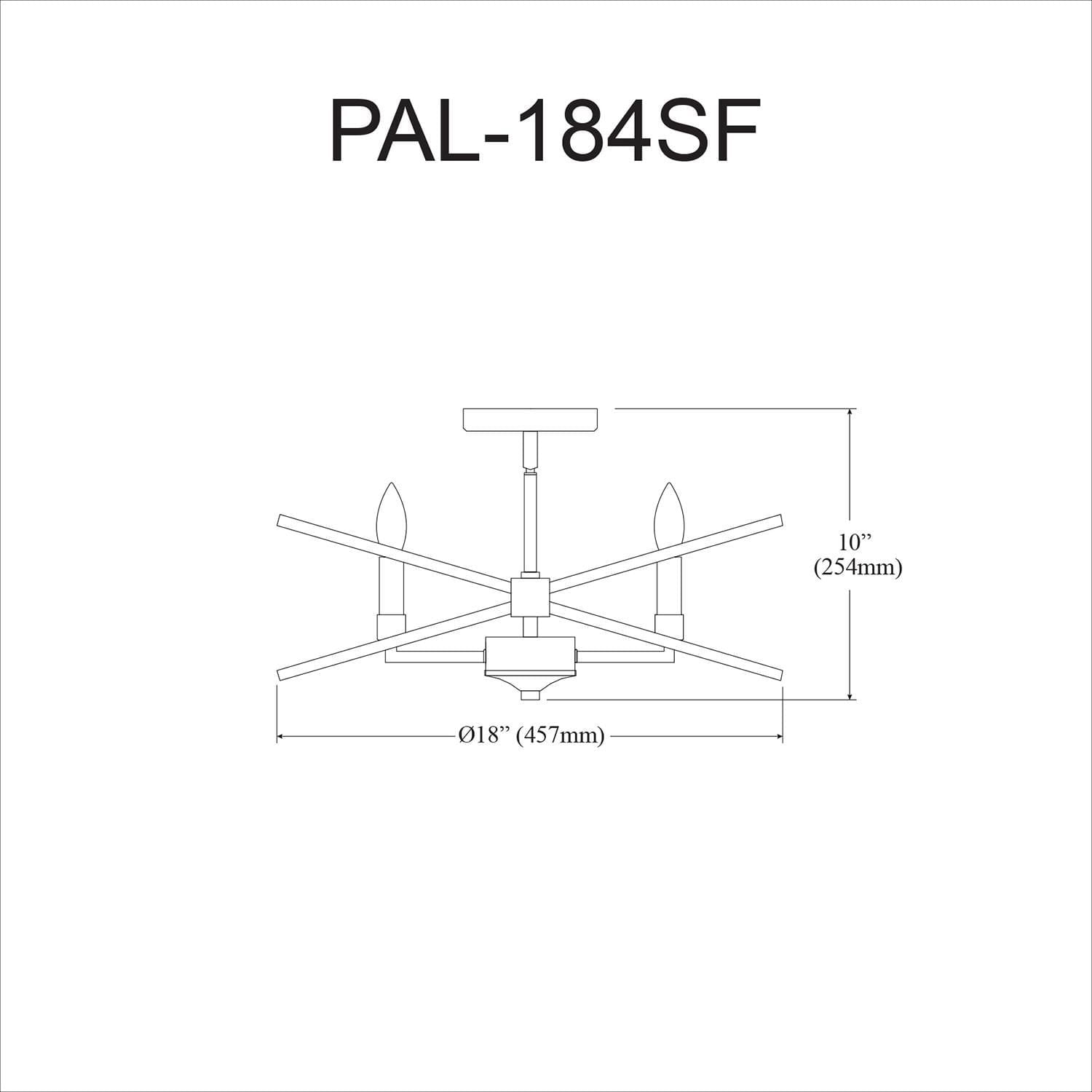 Dainolite PAL-184SF-PC-MB Semi-Flush Mount