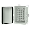 thumbnail image 1 of FrostHike Junction Box, Hinged Clear Cover Stainless Steel Latch ABS Plastic IP67 Waterproof, Outdoor Electrical Enclosure with Mounting Plate, Project Box for Electronics,8.2"x4.2"x2.9", Grey, 1 of 5