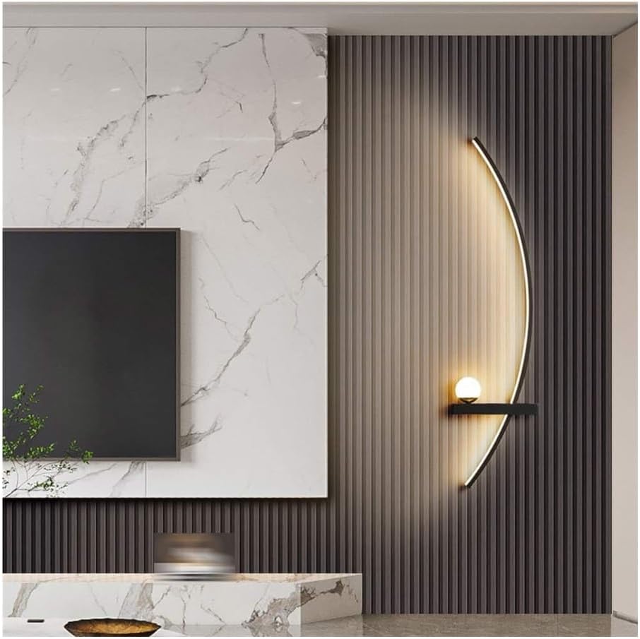 Modern LED Wall Sconces Set of 2, Linear Wall Lights, 3 Color Changing Metal Wall Light Fixture, Hardwired for Living Room, Bedroom, Hallway(55cm)