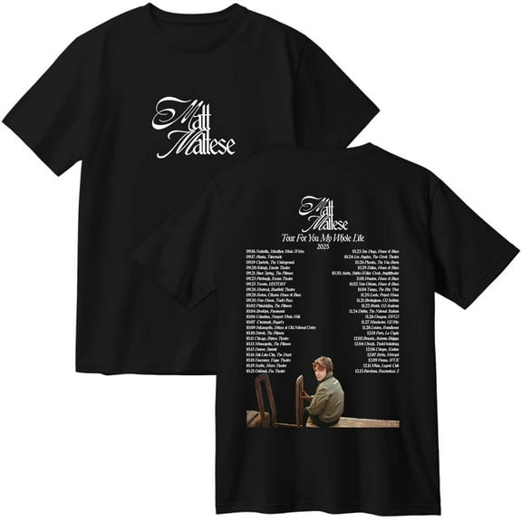 Matt Maltese Tour For You My Whole Life 2025 Cotton T-Shirt Women Men Casual Crewneck Short Sleeve Tee