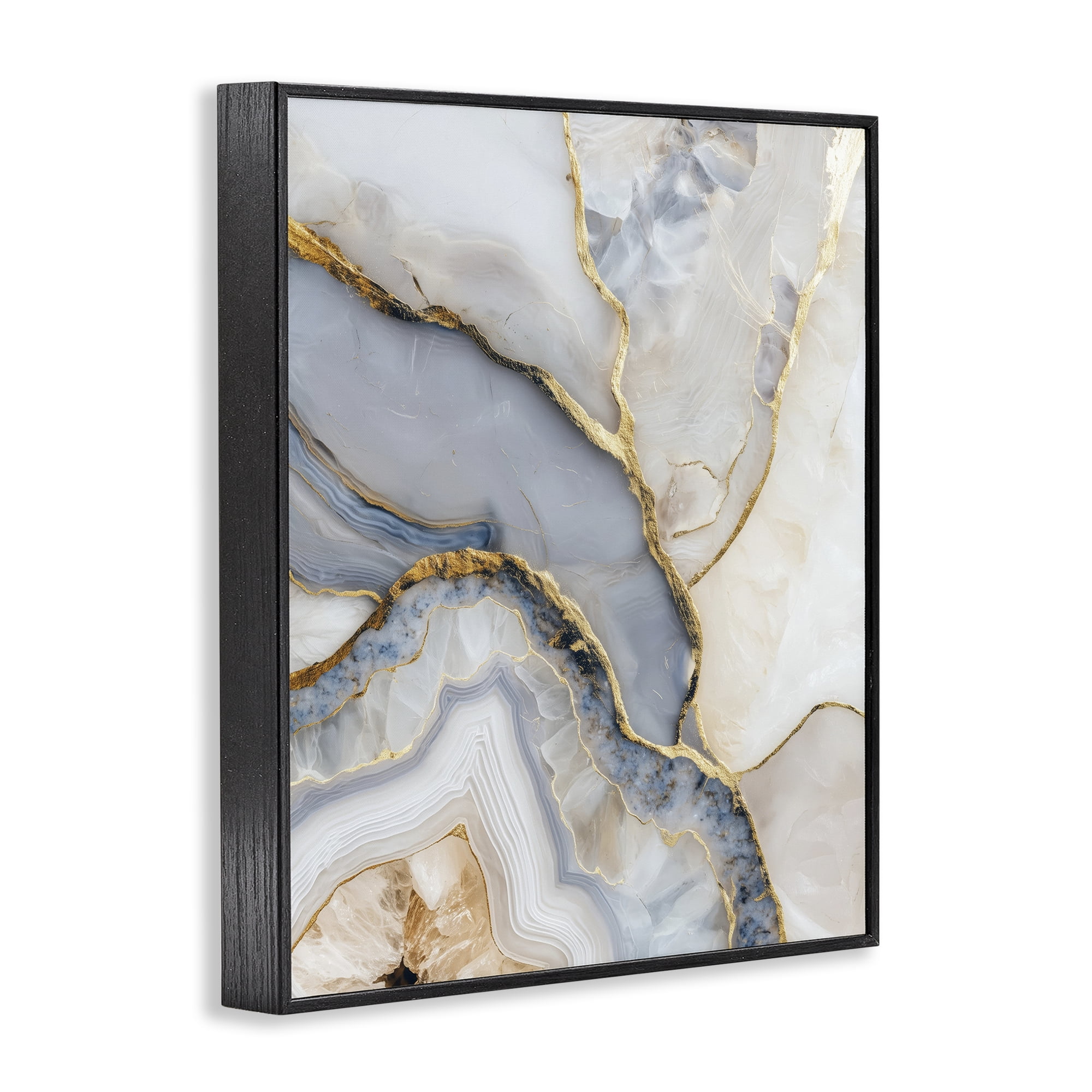 Stupell Industries Glimmering Layers of Agate Black Framed Giclee Art, design by Svetlana Aleynikova