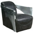 thumbnail image 2 of HomeFare Modern Club Arm Chair Metal And Leather Black, 2 of 3