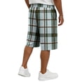 thumbnail image 5 of HKYNLAG Plaid Shorts for Men Casual Classic Drawstring Elastic Waist Bermuda Short Baggy Loose Y2k Lounge Shorts with Pockets Green 2XL, 5 of 5