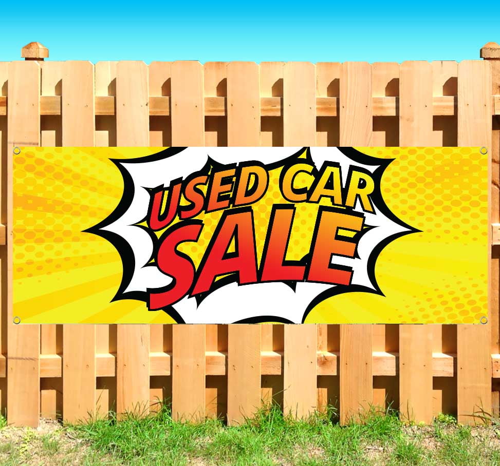 Many Sizes Available Used Car Sale 13 oz Heavy Duty Vinyl Banner Sign with Metal Grommets Advertising Flag, Store New
