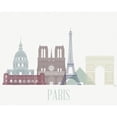 thumbnail image 3 of Fab Funky 18x15 Black Modern Framed Museum Art Print Titled - Paris Skyline, 3 of 5