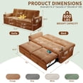 thumbnail image 3 of Hommoo 70" Convertible 2-in-1 Pull Out Couch Bed, Multi-Functional Corduroy Loveseat Sleeper Sofa Bed, Orange, 3 of 7