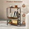 thumbnail image 3 of Costway 2 PCS Industrial Side Table 3-Tier Nightstand End Table with 2 Open Storage Shelves, 3 of 10