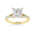 thumbnail image 5 of ESTE ORIGIN 4Ct Princess Cut Moissanite Engagement Ring Set with Split Shank & Pavé Wedding Band in 10K Yellow Gold Bridal Set for Her US 9.5, 5 of 9