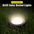 thumbnail image 5 of 8 Pcs Solar Walkway Buried LED Lights Landscape Disk Light for Garden Pool Patio, 5 of 8
